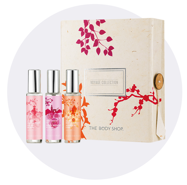 Voyage body shop packaging design small trio gift set